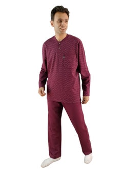Jet "Men Winter Pajama Set Long Sleeve & Long Pants - Burgundy  - Image 1