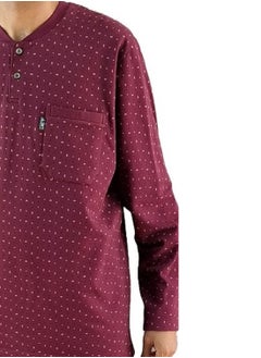 Jet "Men Winter Pajama Set Long Sleeve & Long Pants - Burgundy  - Image 2