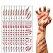 winthrop 30 Sheets Halloween Temporary Tattoos Horror Stitch Scar Scab Zombie Makeup Tattoos Stickers Realistic Bloody Fake Wound for Halloween Party - Image 2