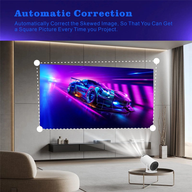 X8 MAX Projector with 4K Decoding Support Portable Projector Android 11.0 System Wi-Fi 6 Bluetooth 5G Dual-Band 180° Rotation 130-Inch Screen Projector with Automatic Trapezoidal Correction Supports HDMI and USB - Image 5