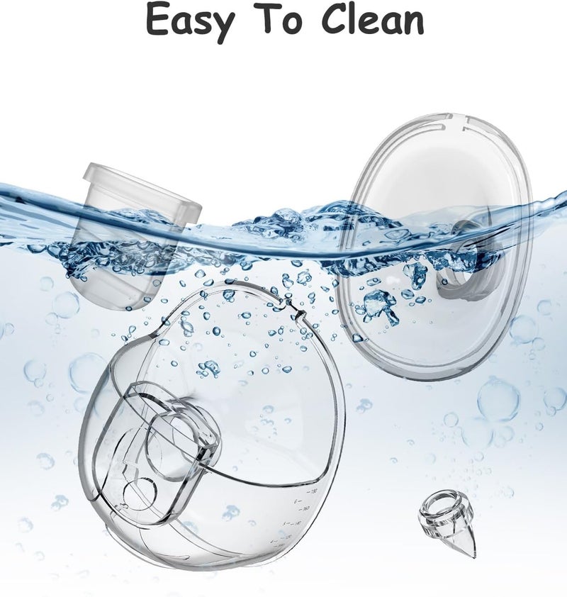 Gowing قطع غيار مضخة الثدي القابلة للارتداء متوافقة مع مضخة الثدي القابلة للارتداء S32 تشمل صمام بطة، غشاء سيليكون، فوهة 24 مم، كوب لجمع الحليب 2 مجموعة - Image 4