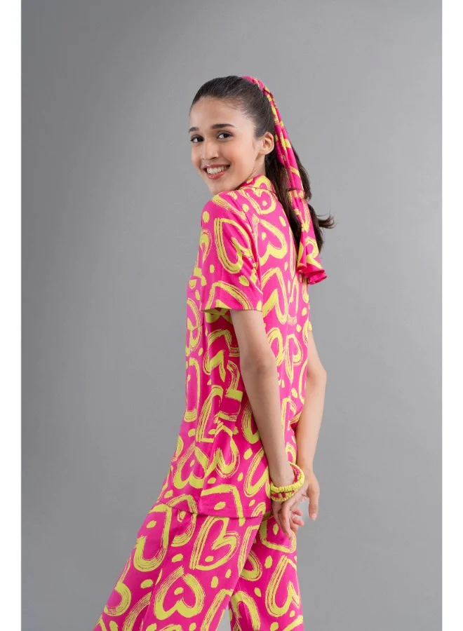 NeceSera Limited Edition Lovestruck Pink Heart Half Sleeve Shirt