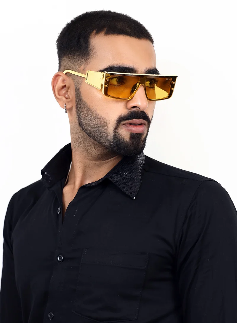 Woggles Red Pappy Riff Yellow Rectangle Sunglasses