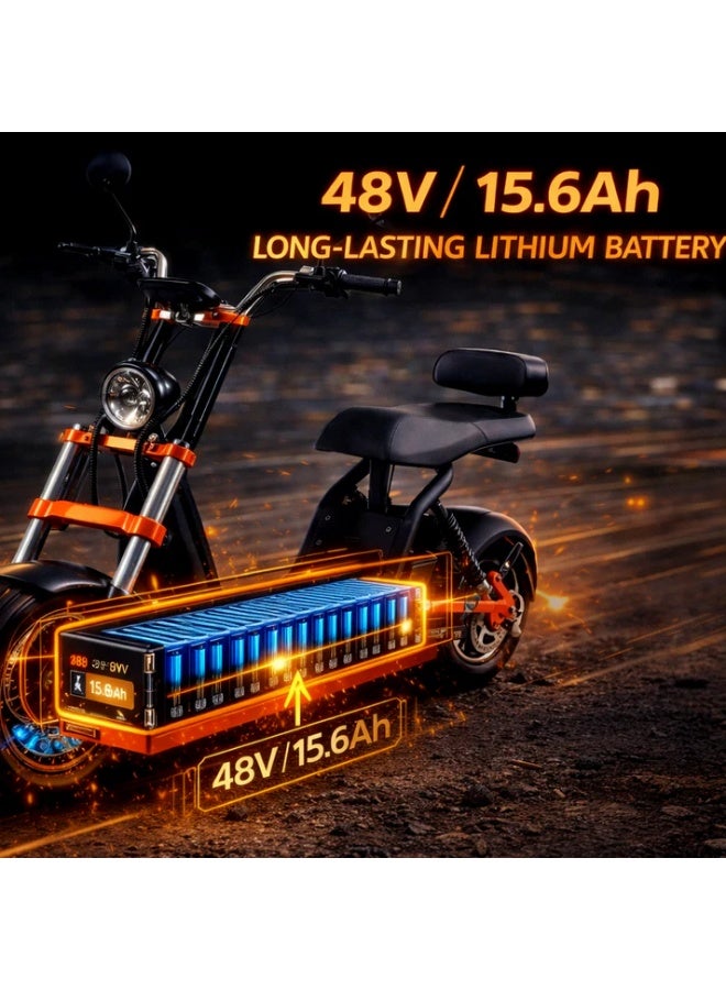 Kugoo C2 Harley Style Electric Scooter, 1200W Motor, 48V 15.6Ah Battery - Image 5