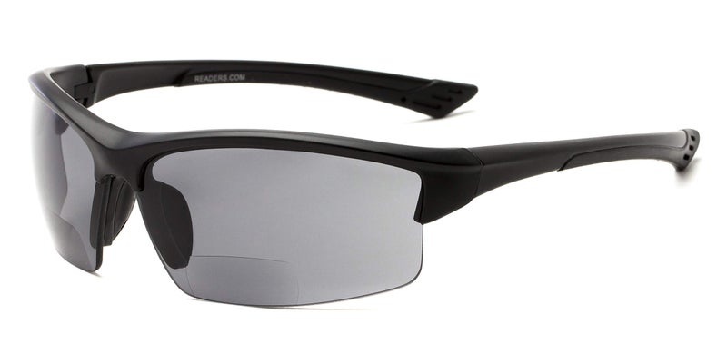 Readers Sport & Wrap-Around Bifocal Reading Sunglasses in Matte Black with Smoke Lenses by Readers.com | The Roster | +2.50 - Image 1