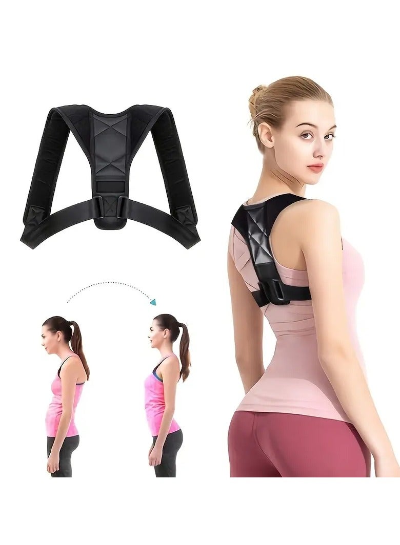 Goolsky 1pc Back and collarbone correction belt for men and women, designed to prevent hunched posture and correct sitting posture, breathable and adjustable - Image 1