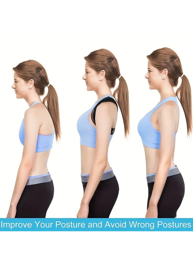 Goolsky 1pc Back and collarbone correction belt for men and women, designed to prevent hunched posture and correct sitting posture, breathable and adjustable - Image 3