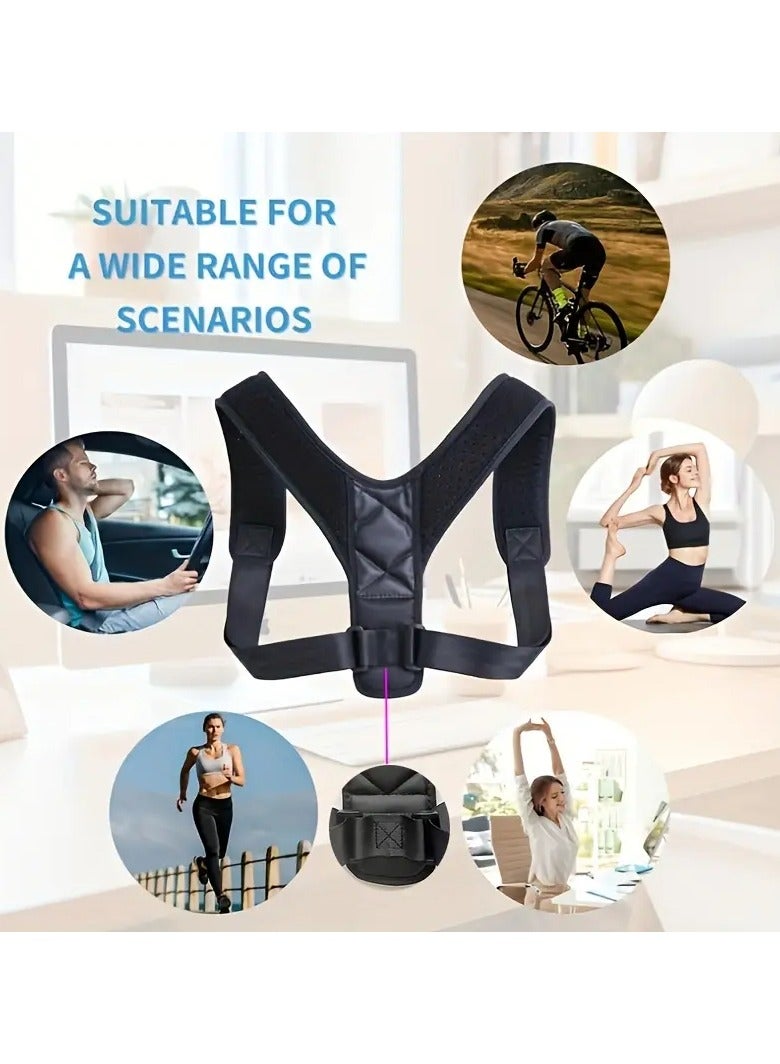 Goolsky 1pc Back and collarbone correction belt for men and women, designed to prevent hunched posture and correct sitting posture, breathable and adjustable - Image 4