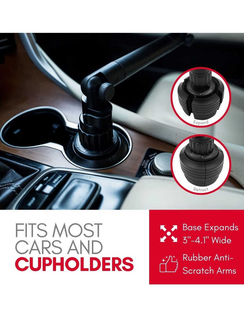 Cup Holder Tray for Car - Adjustable Car Tray Table - Perfect Car Food Tray for Eating with Phone Slot and Swivel Arm - Car Organizer - Road Trip Essential Car Travel Accessories Gadgets - Image 5