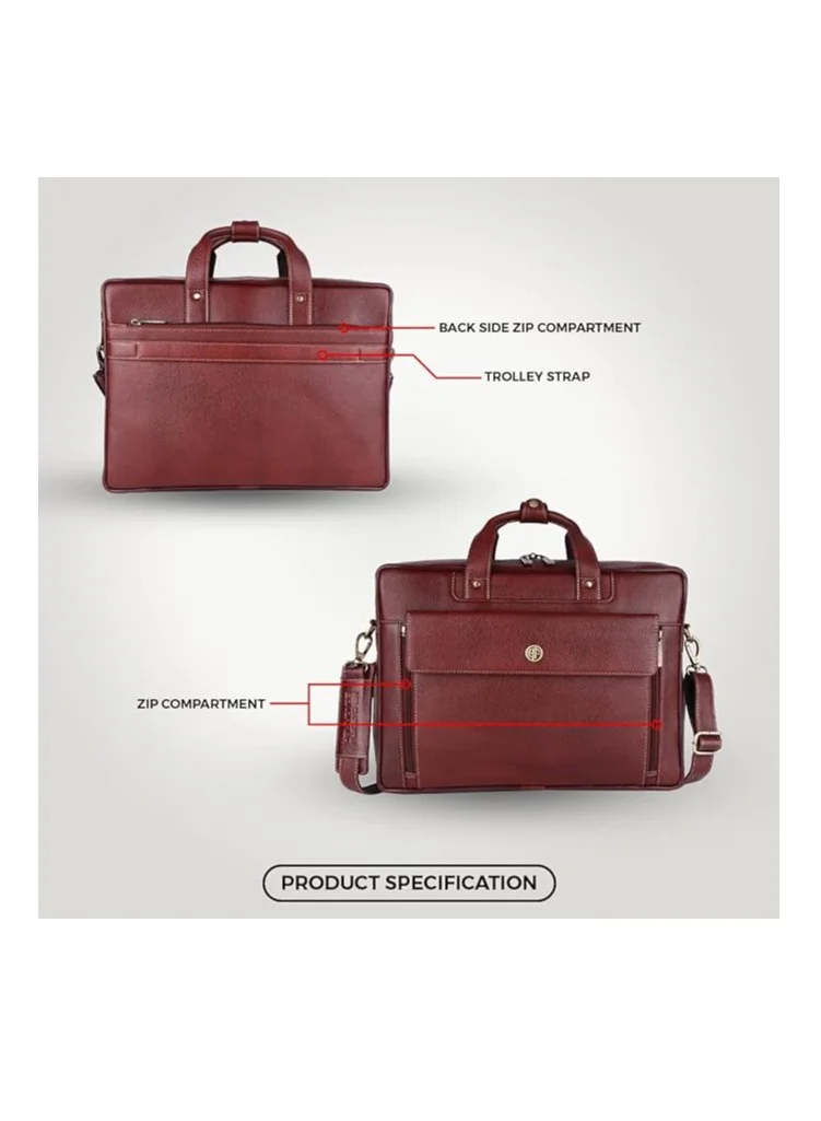 HAMMONDS FLYCATCHER Original Bombay Brown Leather 15.6 inch Expandable Laptop Messenger Bag LB150