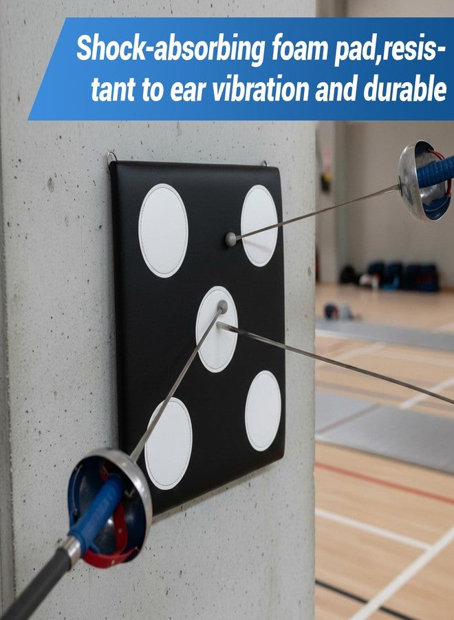 Shimeyao PU Leather Square Fencing Target Practice Pad with Bullseye Reinforced Strike Zones for Saber Foil and Epee Wall Mounted Fencing Target Equipment for Clubs Home Training(5 Bullseyes) - Image 5