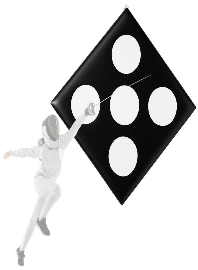 Shimeyao PU Leather Square Fencing Target Practice Pad with Bullseye Reinforced Strike Zones for Saber Foil and Epee Wall Mounted Fencing Target Equipment for Clubs Home Training(5 Bullseyes) - Image 1