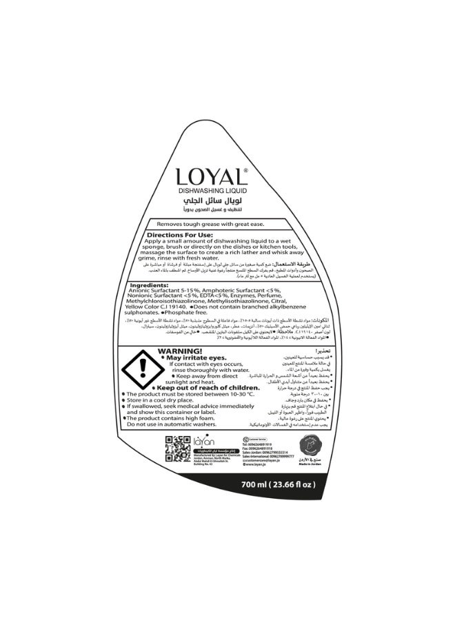 loyal سائل غسيل الصحون بالزنجبيل والليمون - 700 مل - Image 5