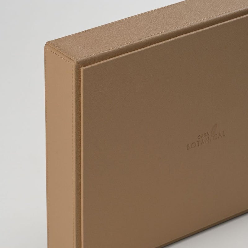 CASA BOTANICAL Handcrafted Desk Leather Organizer Tray with 5 Compartments Versatile and Stylish | Perfect for Office, Study, Table, Bedside, Cosmetic, and Decoration | Beige & Green - Multi-Functional Storage - Image 5