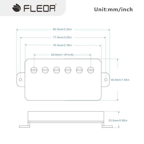 FLEOR Alnico5 Guitar Humbucker Pickup Chrome Neck Pickups Compatible with LP style Guitar Part - Image 2