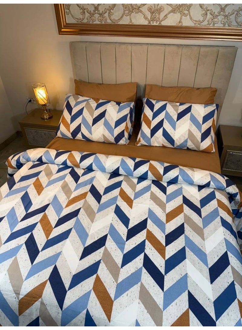 Large cotton bed sheet set, 4 pieces, size 240*240