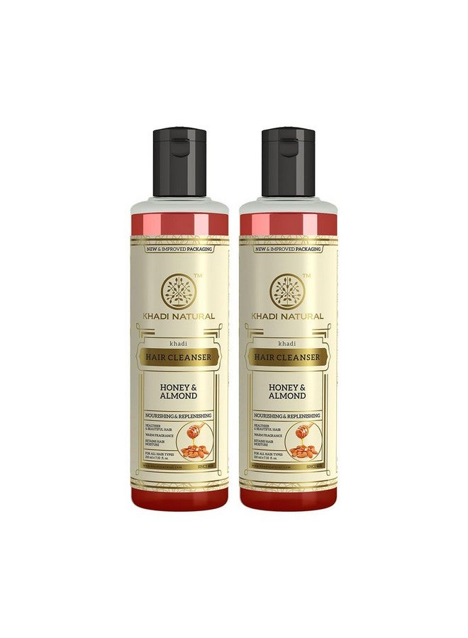Khadi Natural Honey & Almond Hair Shampoo For Controlling Hair Fall |Natural Shampoo For Healthy & Shiny Hair |Suitable For All Hair Types| Pack Of 2| (210 * 2) (420 Ml) - Image 1