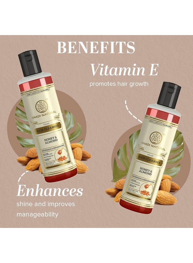 Khadi Natural Honey & Almond Hair Shampoo For Controlling Hair Fall |Natural Shampoo For Healthy & Shiny Hair |Suitable For All Hair Types| Pack Of 2| (210 * 2) (420 Ml) - Image 2