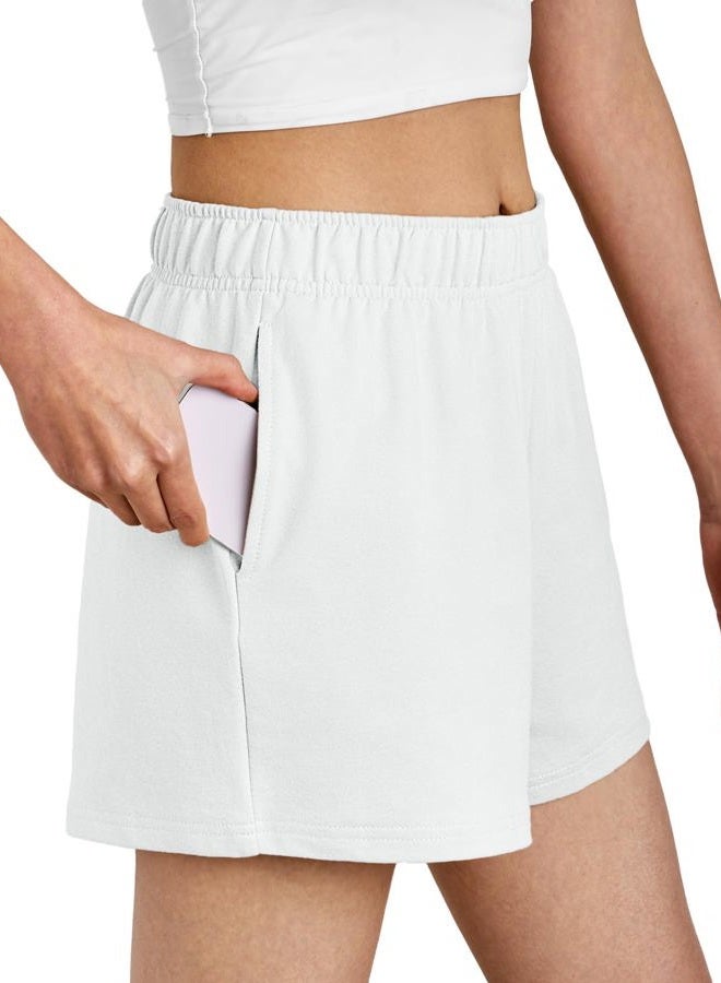 AUTOMET Womens Sweat Shorts Trendy Casual Athletic Running Summer Vacation Outfits Comfy 2025 Fashion Workout Clothing, White, M - Image 3