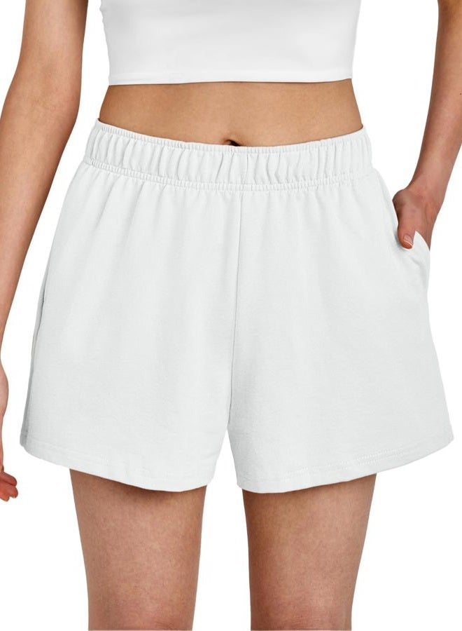 AUTOMET Womens Sweat Shorts Trendy Casual Athletic Running Summer Vacation Outfits Comfy 2025 Fashion Workout Clothing, White, M - Image 2