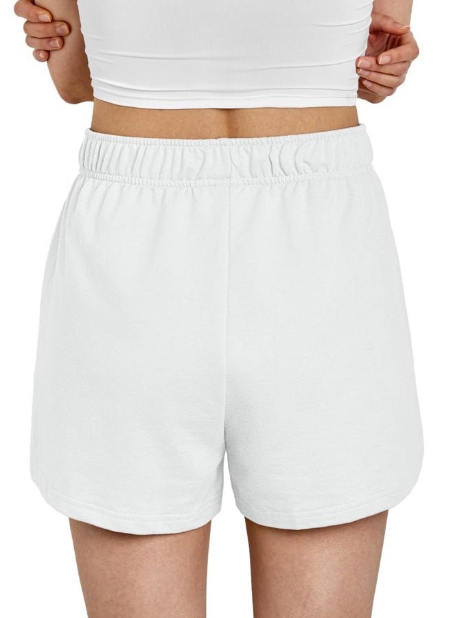 AUTOMET Womens Sweat Shorts Trendy Casual Athletic Running Summer Vacation Outfits Comfy 2025 Fashion Workout Clothing, White, M - Image 4