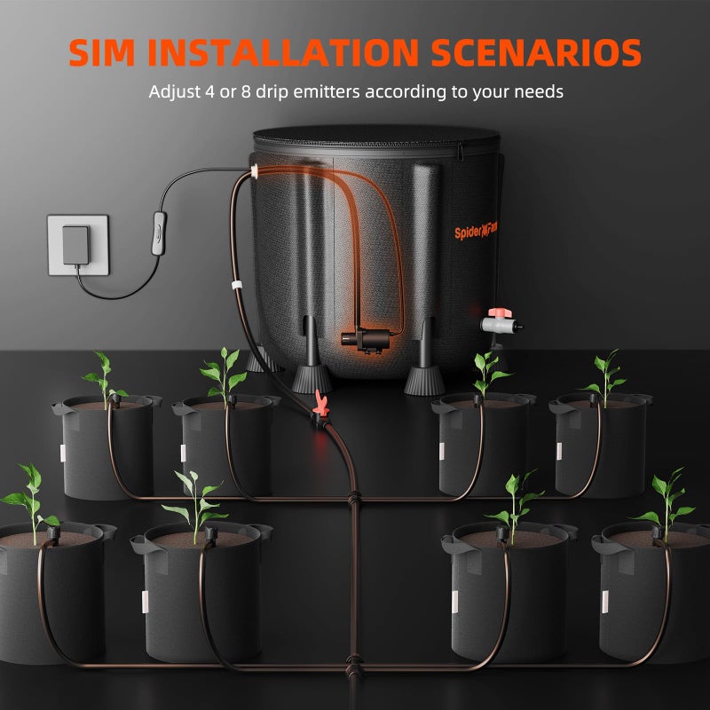 Spider Farmer Auto Drip Irrigation System Kits with 13-Gallon Bucket, 25W Water Pump, Low Water Level Sensor, Complete Indoor Automatic Watering System for Grow Tent/Greenhouse/Lawn - Image 5