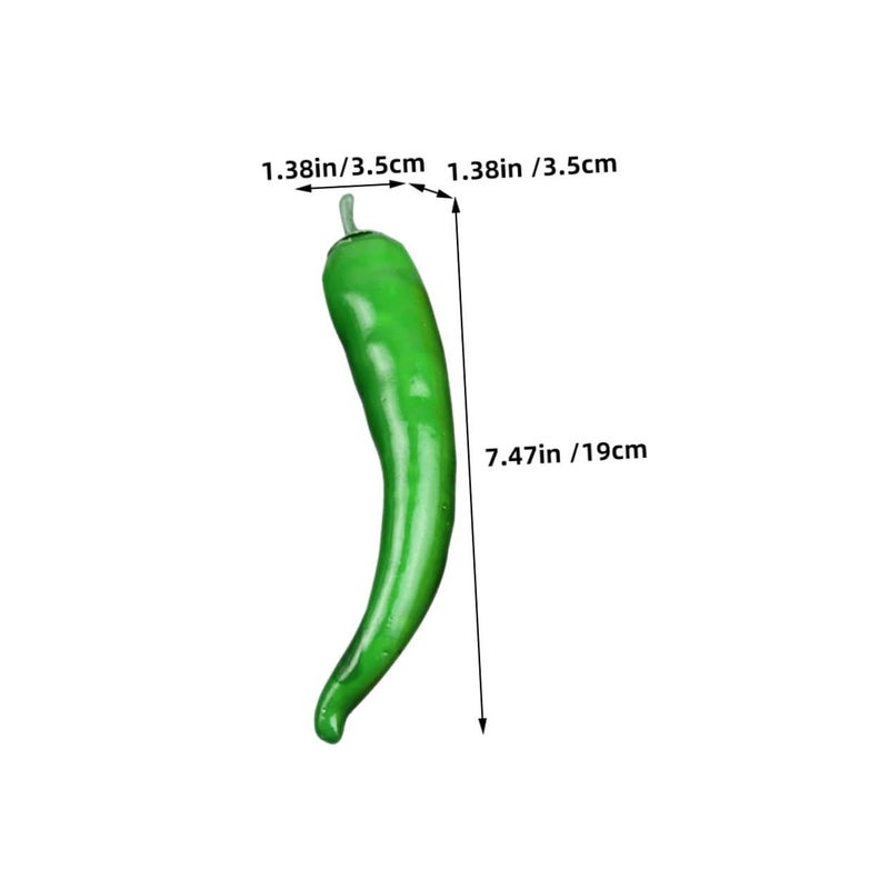 Mini Artificial Pepper Set 12pcs PVC Lifelike Red Green Peppers Kitchen Decor Photography Props - Image 3