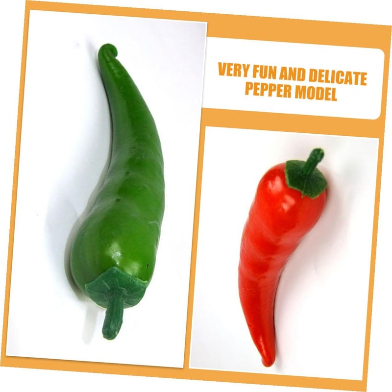 Mini Artificial Pepper Set 12pcs PVC Lifelike Red Green Peppers Kitchen Decor Photography Props - Image 4