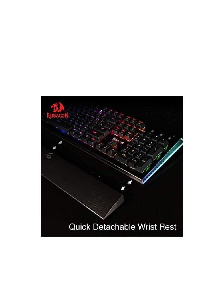 REDRAGON - Redragon K569 Aryaman 104 Keys Rgb Led Backlit Mechanical Gaming Keyboard,English - Image 1