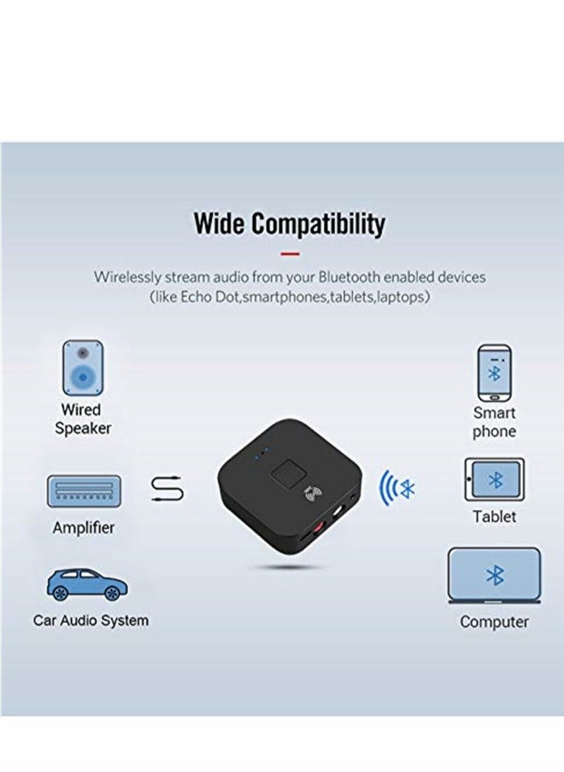 Generic - Bluetooth Receiver for Home Stereo RCA, 3.5mm AUX Wireless Audio Adapter and Car System, NFC-Enabled - Image 1
