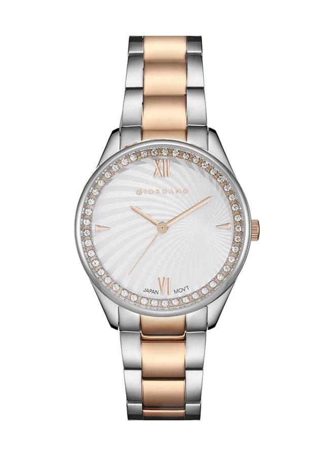 GIORDANO Women's Analog Round Shape Stainless Steel Wrist Watch 2911-DD - 36 mm
