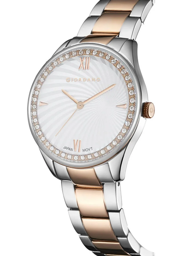 GIORDANO Women's Analog Round Shape Stainless Steel Wrist Watch 2911-DD - 36 mm