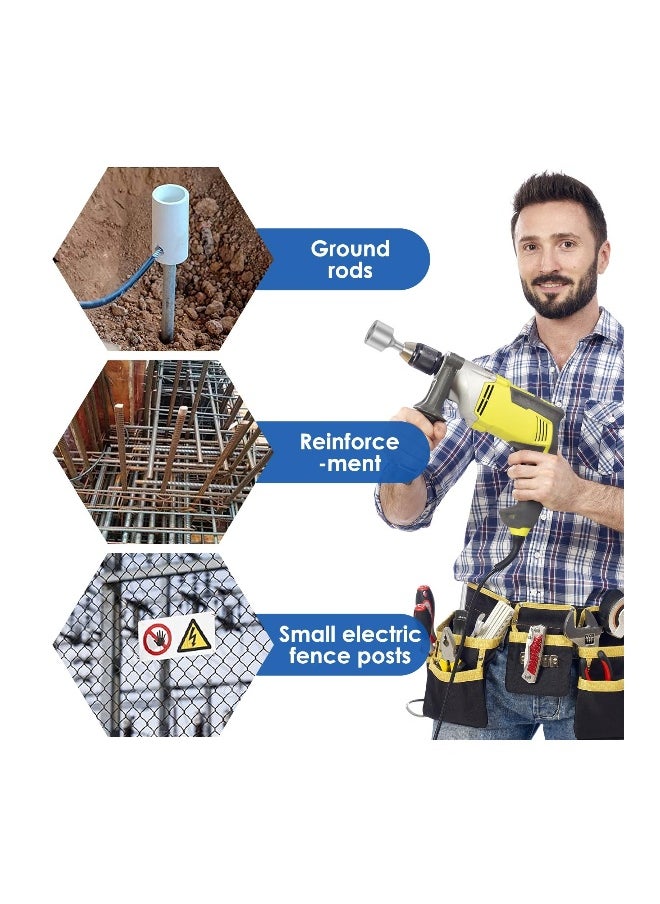 سائق قضيب تأريض SDS Plus، قضيب تأريض، أداة سائق مثقب فولاذي مطروق ثقيل، موفر للوقت لمطارق دوارة ومحولات قضيب المثقاب، لقضبان التأريض لمثقاب المطرقة الدوارة، 0.75 بوصة  - Image 5