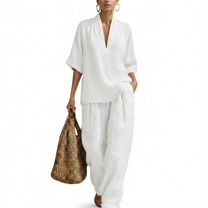 Women's Casual Linen Co-ord Set - Image 3