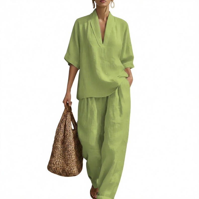 Women's Casual Linen Co-ord Set - Image 1