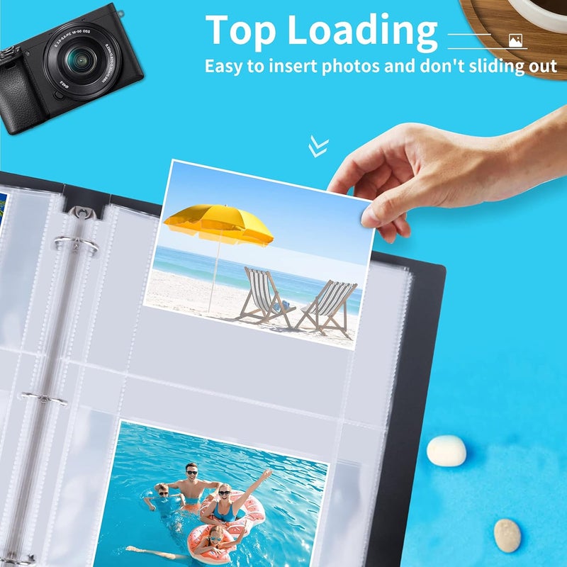 Fabmaker 30 Pack Photo Sleeves for 3 Ring Binder - (4x6, for 120 Photos), Archival Page Protectors, Clear Plastic Refill Pages, Postcard Sleeves, Acid-Free - Image 4