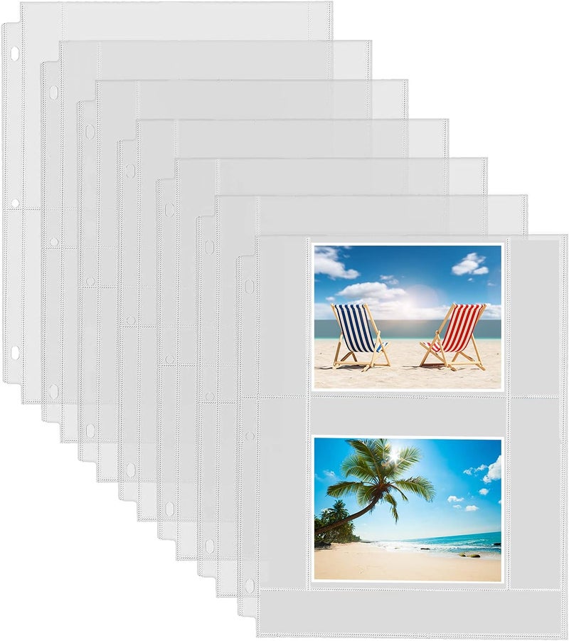 Fabmaker 30 Pack Photo Sleeves for 3 Ring Binder - (4x6, for 120 Photos), Archival Page Protectors, Clear Plastic Refill Pages, Postcard Sleeves, Acid-Free - Image 1