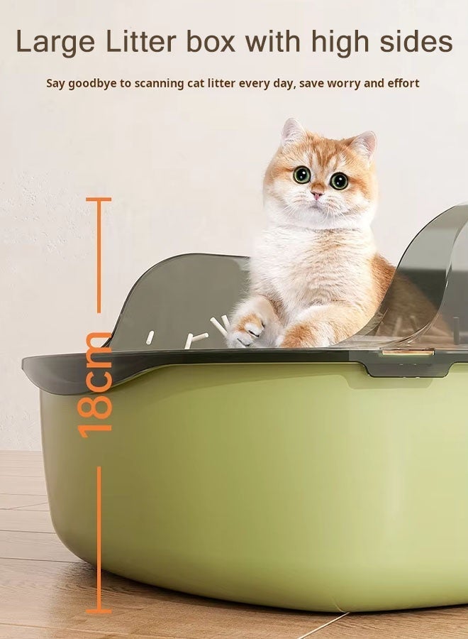 Semi-Closed Cat Litter Box Anti-Splash with Scoop & Deodorizing Bag, Oversized Detachable Potty Tray Toilet Easy to Clean, Suitable for All Kinds of Litter Cat Litter Pan (Yellow) - Image 5