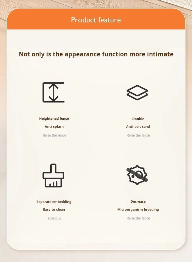 Semi-Closed Cat Litter Box Anti-Splash with Scoop & Deodorizing Bag, Oversized Detachable Potty Tray Toilet Easy to Clean, Suitable for All Kinds of Litter Cat Litter Pan (Yellow) - Image 4