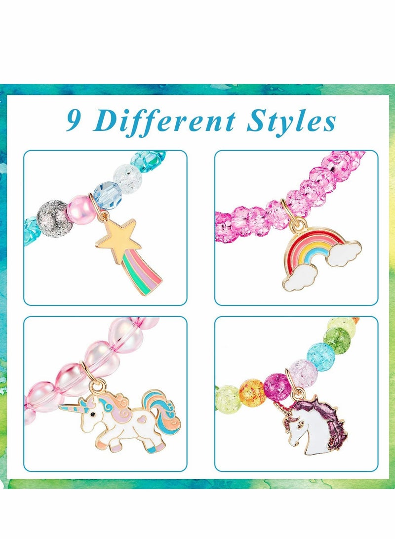 9 Pieces Colorful Unicorn Bracelet Acrylic Bracelet - Image 3