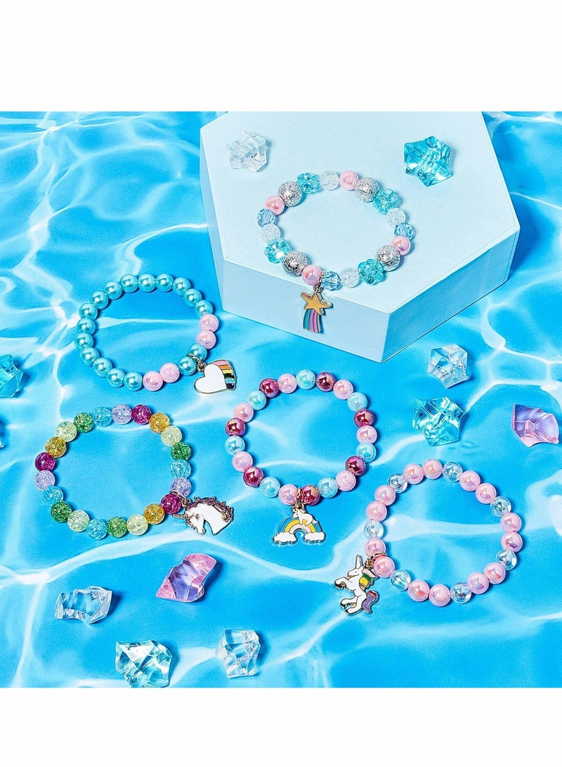 9 Pieces Colorful Unicorn Bracelet Acrylic Bracelet - Image 4