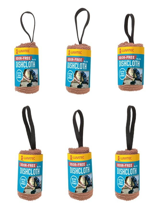 Lunatec® Odor-Free Kitchen Dishcloths. A Scrubber and scouring pad for All Surfaces. Safe for Non-Stick. (6-Pack) - Image 1