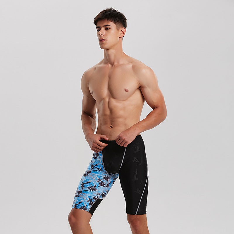 Source manufacturers men''s swimming trunks professional quick-drying men''s five-point pants plus fat increase boxers wholesale pants men''s - Image 4