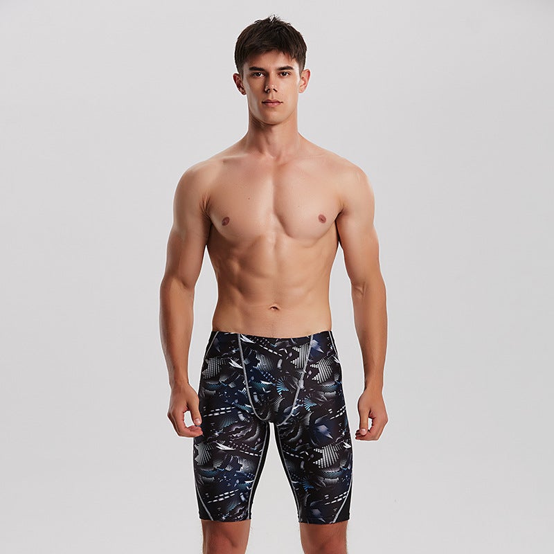 Source manufacturers men''s swimming trunks professional quick-drying men''s five-point pants plus fat increase boxers wholesale pants men''s - Image 3