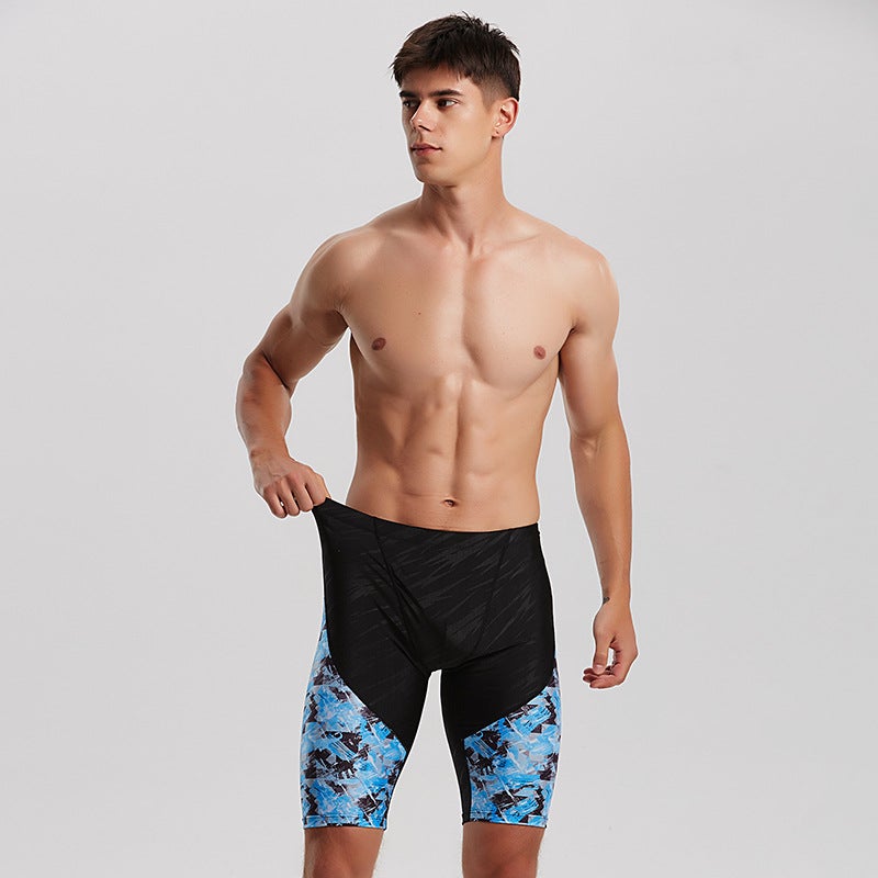 Source manufacturers men''s swimming trunks professional quick-drying men''s five-point pants plus fat increase boxers wholesale pants men''s - Image 5