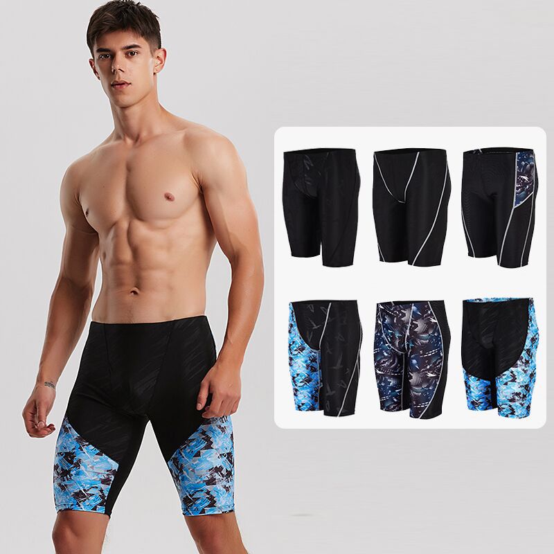 Source manufacturers men''s swimming trunks professional quick-drying men''s five-point pants plus fat increase boxers wholesale pants men''s - Image 2