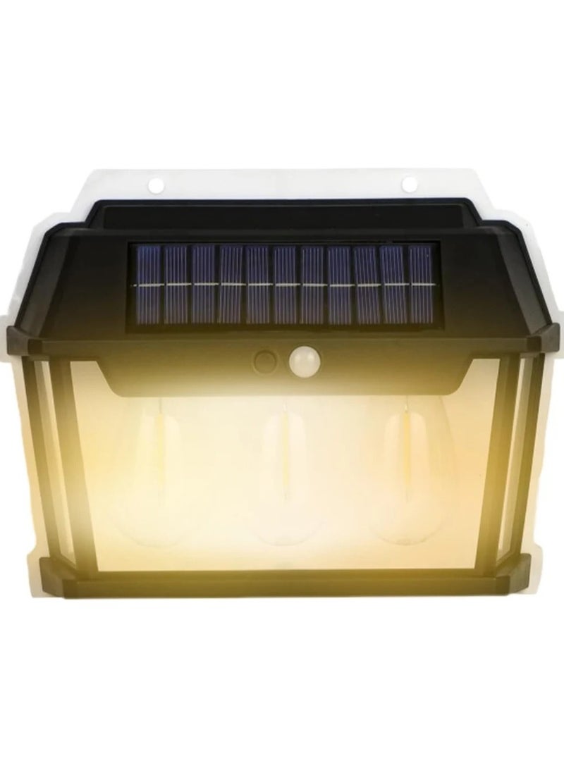 CBK Solar Powered Waterproof Tungsten Wall Light with Motion Sensor Outdoor Garden Villa Night Light (3 Bulbs), Multicolor - Image 2