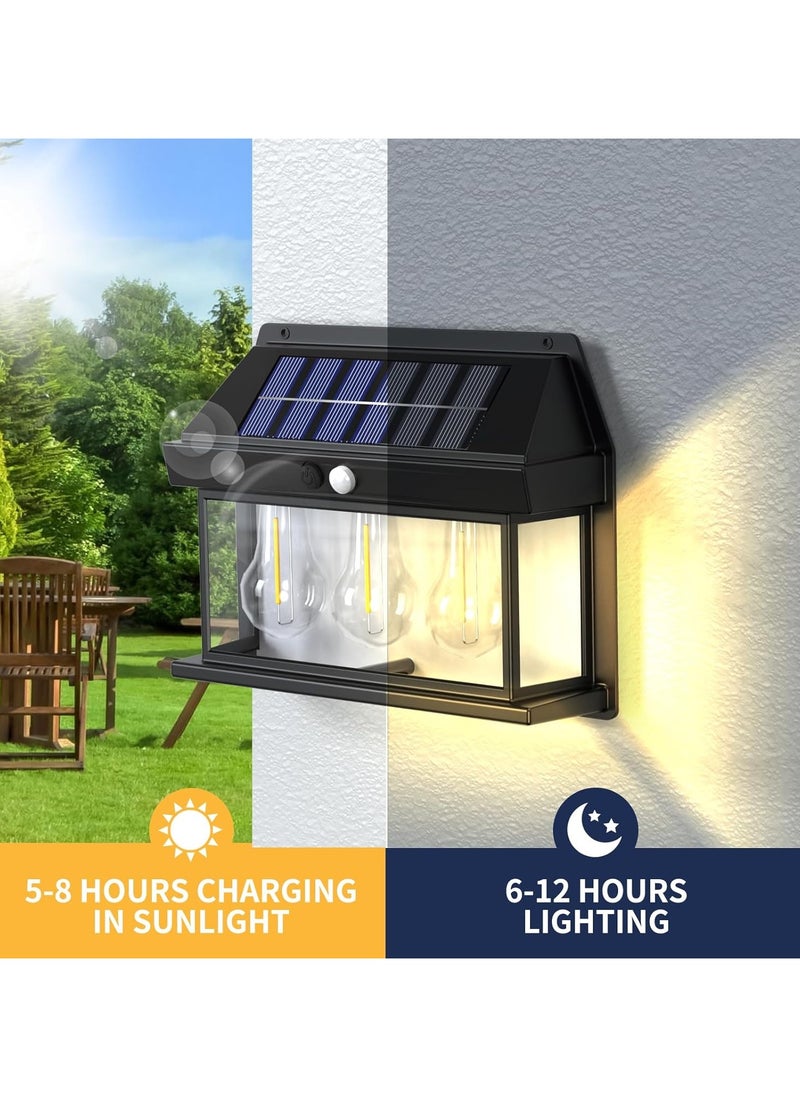 CBK Solar Powered Waterproof Tungsten Wall Light with Motion Sensor Outdoor Garden Villa Night Light (3 Bulbs), Multicolor  - Image 5