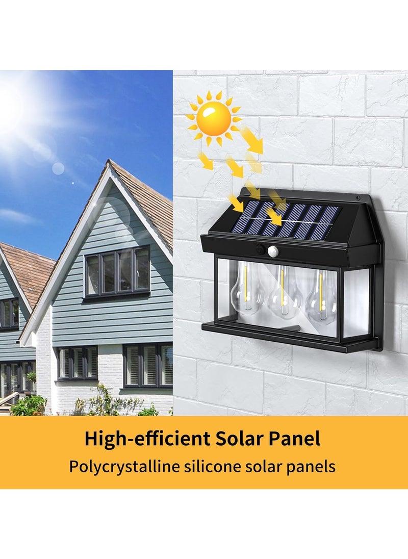 CBK Solar Powered Waterproof Tungsten Wall Light with Motion Sensor Outdoor Garden Villa Night Light (3 Bulbs), Multicolor  - Image 4