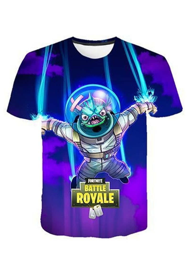 مجموعة Game Fortnite مجموعة شورت تي شيرت للأطفال بطباعة رقمية ثلاثية الأبعاد قابلة للتنفس - Image 2